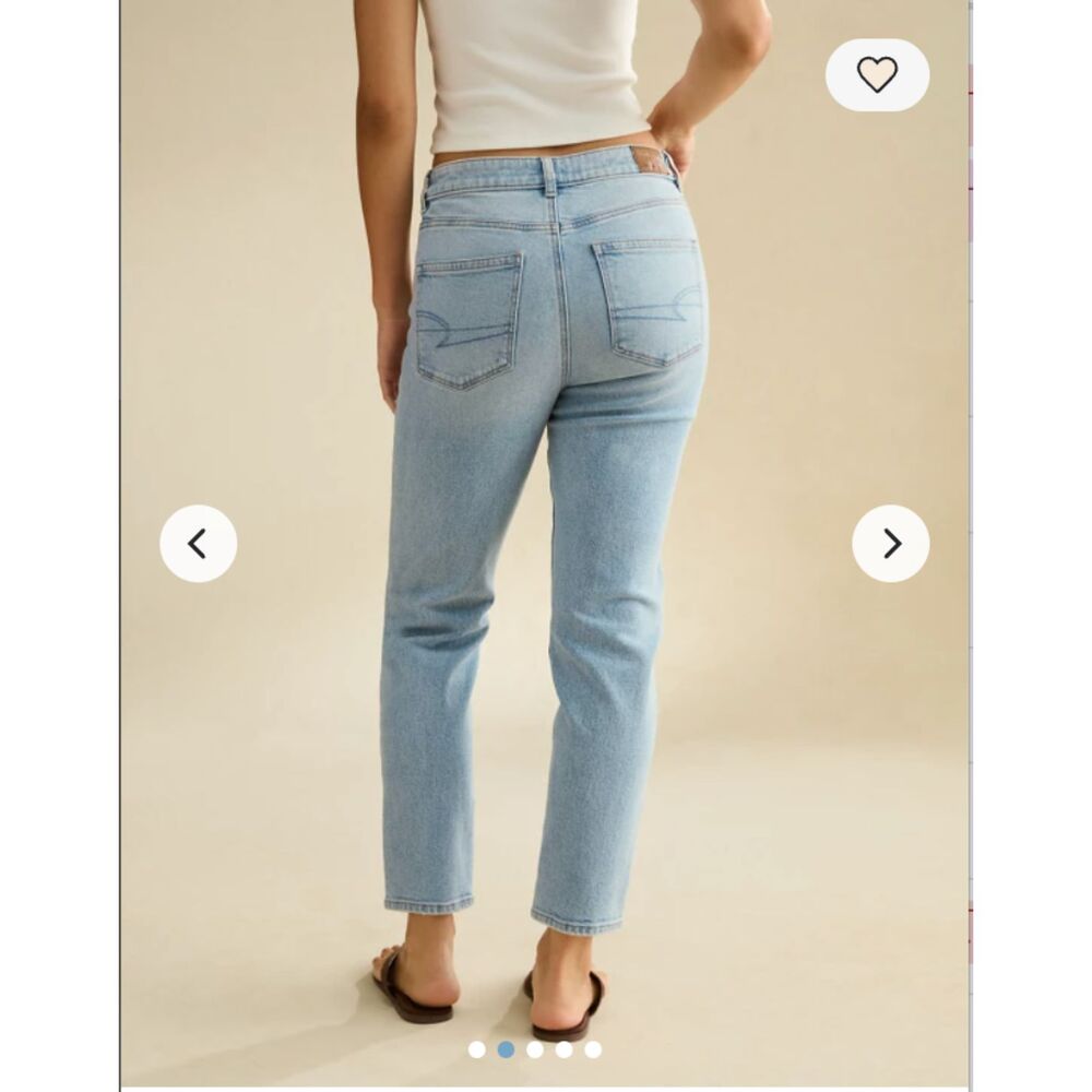 American Eagle Mom Jeans Women’s 12 Long High Rise Light Wash NWT